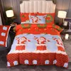 Jul Joy Santa Claus Happy Gift 3D Bed Tre-Piece Set Quilt Cover Bed Duvet Quilt Cover Set