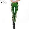 St Patricks giorno di Natale le ghette per le donne Capodanno Leggins 3D di disegno del merletto di inverno di Legging Vestiti Di Natale Formato più