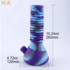 10.24'' foldable water pipe staright bong non fading colorful silicone bongs glass bong dabs rig thick glass bubbler silicone smoking pipes