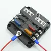 12V/24V auto zekering doos plastic dekhouder stud met LED -indicator licht 6 manieren mes voor autoboot mariene bus driewieler courant