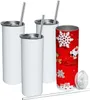 Amerikaanse lokale magazijn mokken blanco sublimatietumbler 20oz rechte tuimelaar cups roestvrij staal slanke ge￯soleerde taps toelopende bier koffie