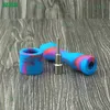 whole Smoking Pipes Food grade Silicone Smoke weeding Pipe with metal bowl Tobacco smoking for Pipe water Cigarette Holder Han5874675