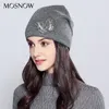 Bonnet/crâne casquettes MOSNOW 2021 femmes chapeaux laine papillon strass haute qualité automne hiver tricoté bonnet chapeau femme # MZ7181