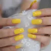 Faux Nails Neon Tip Appuyez sur sur le citron jaune Square Shake Fake UV Gel Quality Tips acyliques moyennes