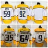 2022 Stadium Series 59 Roman Josi Hockey Jerseys 9 Filip Forsberg 92 Ryan Johansen 95 Matt Duchene 64 Mikael Granlund 35 Pekka Rinne Home Gold Stitched Navy Blue Shirts