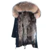 Homem parka inverno elegante casaco longo streetwear russo 7xl real casaco de pele natural colar de pele de guaxinim capuz casaco quente espesso