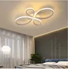 Branco / marrom LED lâmpada moderna lustre teto lustre para sala de estar sala de estudo quarto casa deco remoto escurecimento luminária luminária