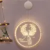 Single 3D Christmas Hanging Light Round Window Decortive Snowflake Santa Star String Xmas Decor Layout Lights Party Decoration DBC7902642