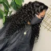 Peruca dianteira de onda profunda solta para mulheres brasileira 4x4 laço fecho perucas afro curl cabelo humano virgem arrancado com cabelo bebê 150% densidade