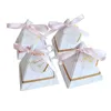 Gift Wrap Marble Style Europe Ribbon Agradeço aos convidados Pirâmide Caixa de decoração de pirâmide 100pcs/lote Card de brindes de doces Triangular1