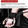 1 paio di impugnature a gancio in acciaio resistente regolabili cinturino per sollevamento pesi allenamento della forza palestra fitness supporto per polso attrezzatura per il fitness professionale Q0107