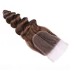 Capelli umani marrone Malaysian Virgin Medio Malaysia di alta qualità Wonda 3 pacchetti con chiusura frontale in pizzo marrone cioccolato 4x4 Pure 4 Colo2929384