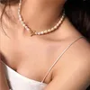 Autumn 2020 new fresh water pearl necklace heart shaped Necklace Bracelet retro French elegant necklace237O