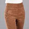 2020 Sonbahar Kış Kadife Pantolon Yüksek Bel Uzun Pantolon Kadın Artı Boyutu Artı Kadife Rahat Kalem Pantolon Pantalon Femme LJ201103