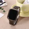 Transparenta färger Watchband Resin Ice Candy Watch Bands Tre pärla vikningsspännen för Iwatch Apple Watch 38 40 42 44mm Tillbehörsrem