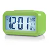 Plastic Mute Alarm Clock LCD Smart Temperature Cute Photosensitive Bedside Digital Alarms Clocks Snooze Nightlight Calendar SEAWAY ZZF13883