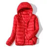 chaqueta parka roja para mujer