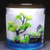 SunSun 5L Mini Fish Aquarium met Water Filter Rustige Luchtpomp LED Ecologie Draagbare USB Nano Desktop Aquarium Betta Fish Goldfish Y200922