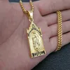 La Vergine Maria Madonna Collana Acciaio Inossidabile Uomo Argento Antico Oro Punk VergineﾠMadreﾠdiﾠDio Guadalupe cattolico immagine sacra cristiana Pendenti Gioiello