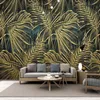 Papier peint Mural personnalisé 3D Relief d'or Planteur tropical Feuilles Papier mural Salon Salon Télévision Sofa Chambre à coucher Décor Art Fonds d'écran