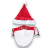 Chapéu de Natal Papai Noel Branco Barba Face Máscara com chapéu de Natal Conjunto de máscaras de boca Cabelo Elk Hoop Setbest presente de Xmas