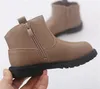 2020 New Winter Fashion Girls Martin Boots Plus Velvet Bambini Casual Boot Stivali di cotone per bambini Usura antiscivolo Stivali corti per bambini