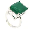 Anneaux de grappe 18x13mm SheCrown vente forme Rectangle véritable vert émeraude rouge rubis pour dames vêtements quotidiens argent