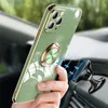 Luxury Plating Ring Cases for IPhone 14 14promax 14pro 13 12 11 Pro Max XR X 7 8 Plus case Soft Silicone Phone Holder Cover Funda Coque for 11 12PRO 13PRO 14plus
