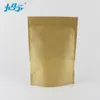 100 pezzi di carta Kraft marrone con finestra trasparente stand up sacchetti con chiusura a chiusura lampo per alimenti Borsa con cerniera per alimenti 201021