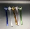 6.0Inch 15CM Length Pyrex Glass Oil Burner Pipe Clear Pink Blue Green Cheap Glass Oil Burner Pipe Water Hand Pipes Smoking