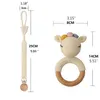 Baby Pacifier Clip Dummy Chain Holder Wooden Teething Bracelet Crochet Toy Rattle Soother Molar Infants Teether born Shower G 220108