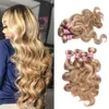 NambiAuty Honey Blond Evidend Brasiliano Body Wave Remy Capelli Estensioni 4 Bundles Piano Color 8/613 Capelli Teaves