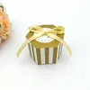 Party Supplies 10st / Lot Mini Candy Box för bröllopsfödelsedagsfest Guld Round Dot Striped Hexagonal Dekoration Favor Gift Souvenir 20220223 Q2