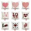 Saint Valentin taie d'oreiller lin jeter taie d'oreiller en forme de coeur imprimé coussin décoratif couvre maison voiture hôtel décoration VTKY2256