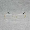 Luxury Designer Fashion Sunglasses 20% Off Vintage Rimless Square Clear Men Oval Wire Eyeglasses Optical Metal Frame Oversize Eyewear Women for Reading Oculos