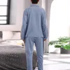 Ensembles de pyjamas pour hommes pyjamas en coton vêtements de nuit vêtements de nuit pour hommes à manches longues imprimé rayé décontracté LJ201113