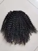 Short high afro kinky curly ponytail puff drawstring ponytail hair piece clip in hair extenson, tapered cut natural wraps hairpiece 1pcs 120g