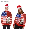 ファッション醜い面白いクリスマス3Dメリーチャイトマを印刷しましたあなたのプリントメンズセーター特大ユニセックスカップルジャンパートップスコート服