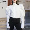 Women's Blouses & Shirts Elegant Office Casual Long Sleeve Tops 2021 VONDA Women Puff Sexy Party Work Blouse Femininas Plus Size1
