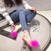 Sandals Luxury Designer Slippers sexy lace up holes shoes villus couple for summer whole High heel Feathers Beach Bath outdoor5911196