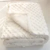 minky dot sherpa fleece double layers baby blanket newborn receiving blanket kids quilt soft winter plush newborn baby swaddle LJ201014