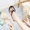 Slippers Designer Rivets Flip Flops Beach Slippers Femininas Flat Jelly Sandals Support wholesale Woman Summer Sandals Rivets Big Bowknot