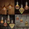 3D Colorido LED Edison Light Bulbo E27 85-265V Vintage Fogos de artifício Decoração St64 G95 A60 Christmas LED Lâmpada Iluminação