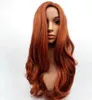 Lady Full Auburn Ginger Mix Long Wavy Wig Syntetisk Fancy Wig Hair Fashion Bra