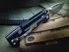Couteau pliant tactique de survie AD-15 de haute qualité S35VN, lame satinée à pointe de chute, manche en aluminium noir G10 + T6061
