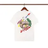 Hommes T-shirts Femmes Rocket Box Graffiti Couples High Street T-shirts à manches courtes Mode pour hommes Tops peints à la main