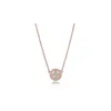 Nouveau 18K rose vif pendentif collier or Rose brillant CZ Zircon perle chaîne pour Pandora Style bijoux mode filles ensemble cadeau