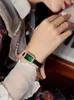 カジュアルな到着大販売ウィリストのレトロな小さなスクエアディスク腕時計のためのシンプルな気質学生韓国の小さな緑の防水腕時計
