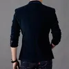 Męskie Garnitury Blazers 2021 Luxury Men Blazer Wiosna Moda Marka Wysokiej Jakości Bawełna Slim Fit Suit Terno Masculino Corduroy Hombre 3XL