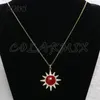 Chaînes 5 Pièces Soleil Forme Pendentifs Collier Solaire Perles Rouges Charme Bijoux Accessoires Pour Femmes 55401